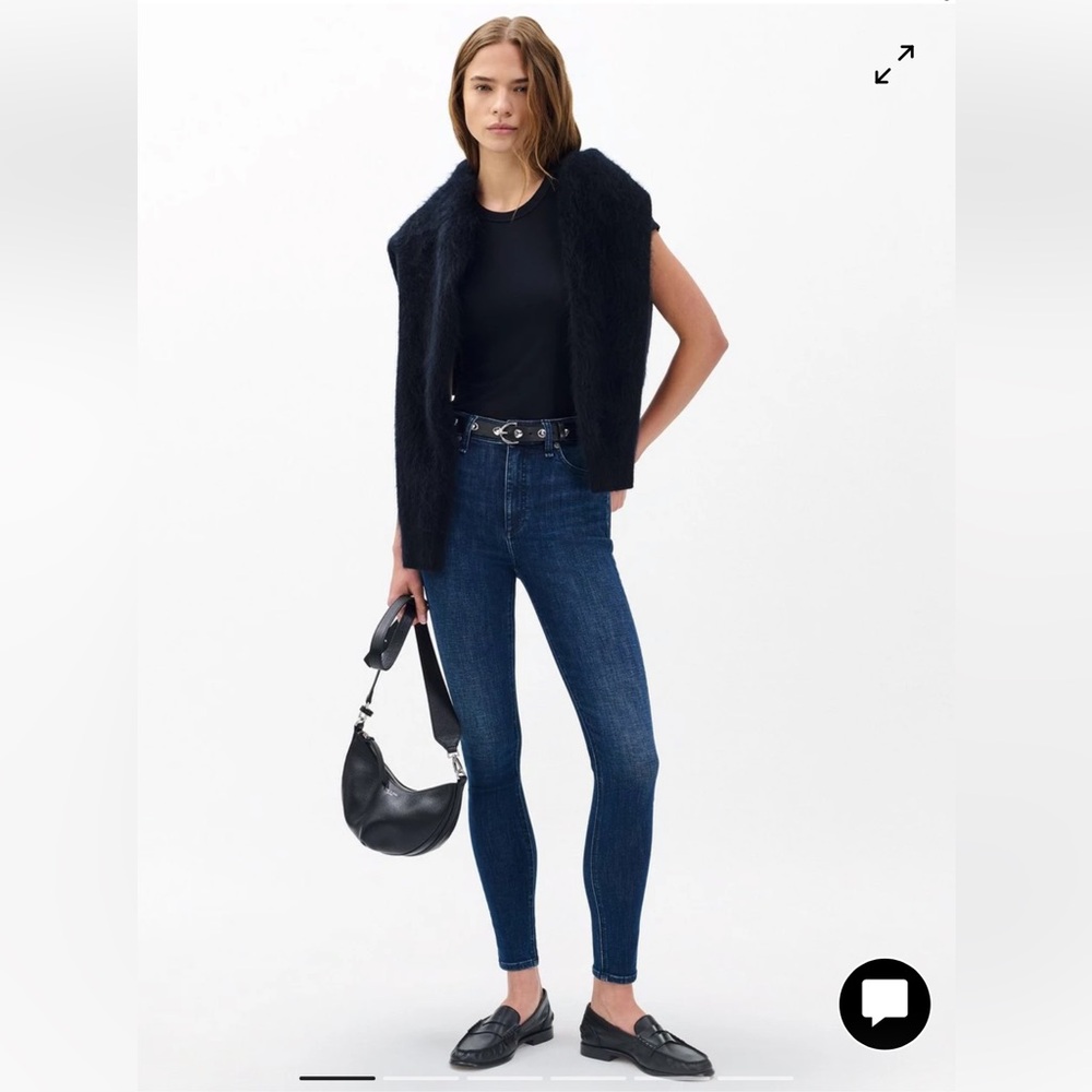 Rag & Bone Nina High-Rise Skinny Jeans, Size 26, Dark Wash - Picture 2 of 15